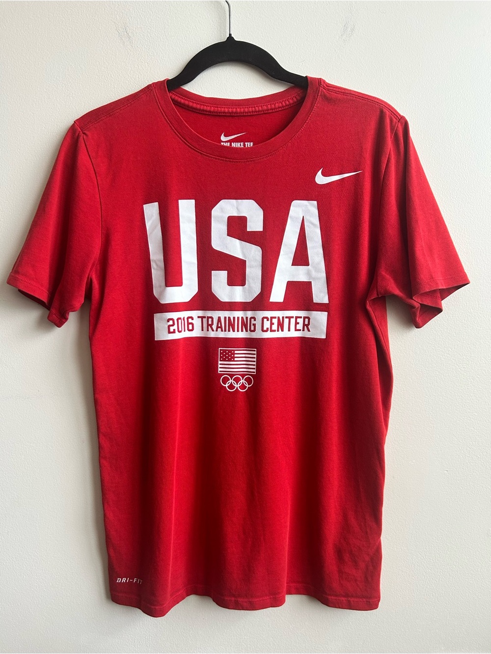 Nike Red Team USA 2016 Training Center Athletic Cut Dri-Fit Shirt Mens S